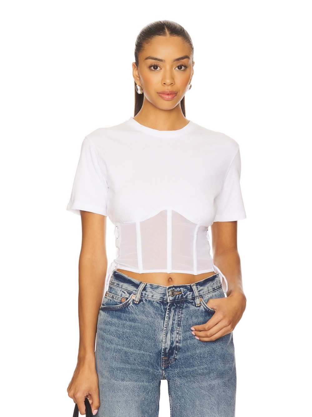 Fleur du mal - White Corset T-Shirt